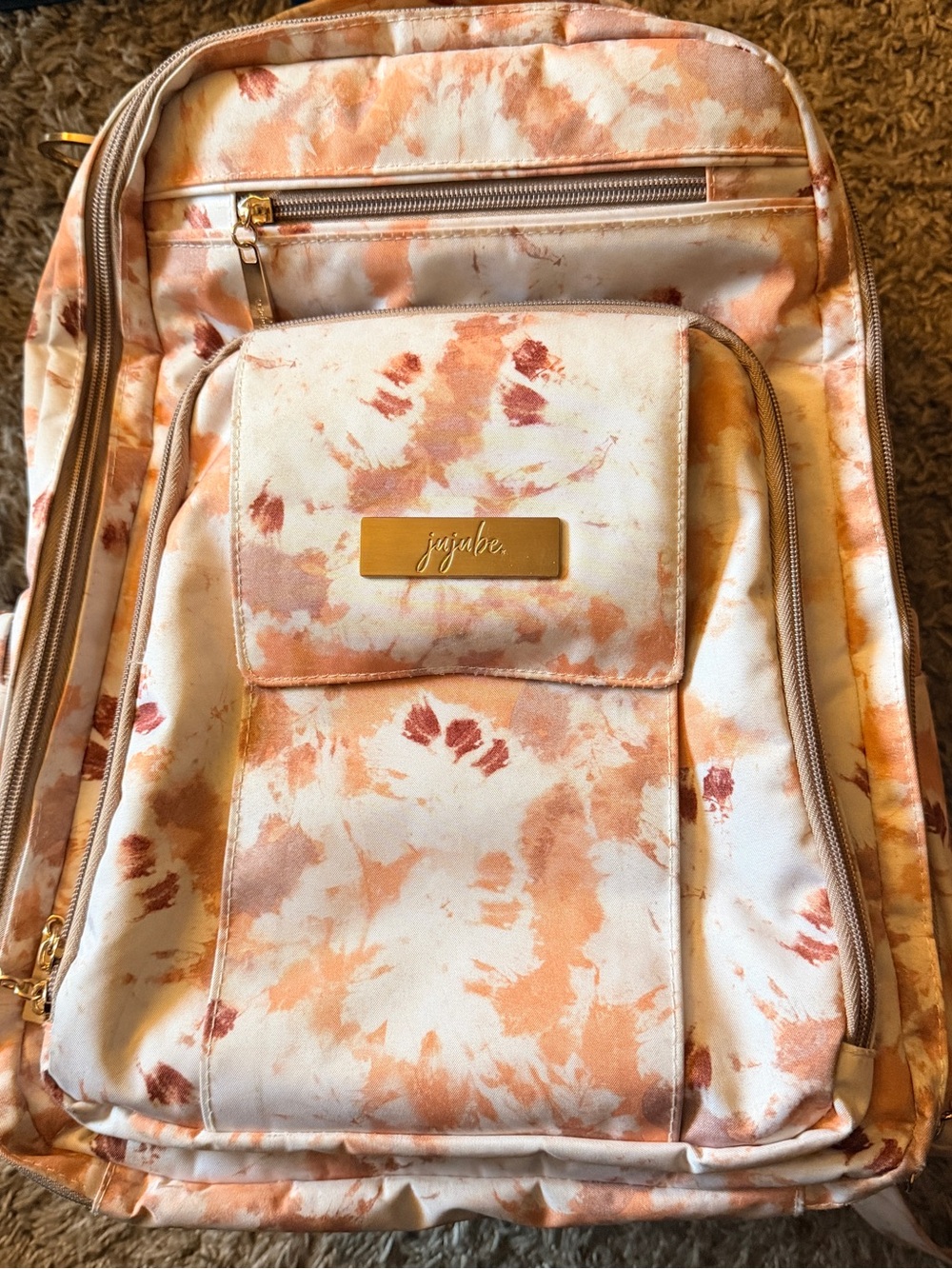 Jujube Peach & Cream Backpack Diaper bag